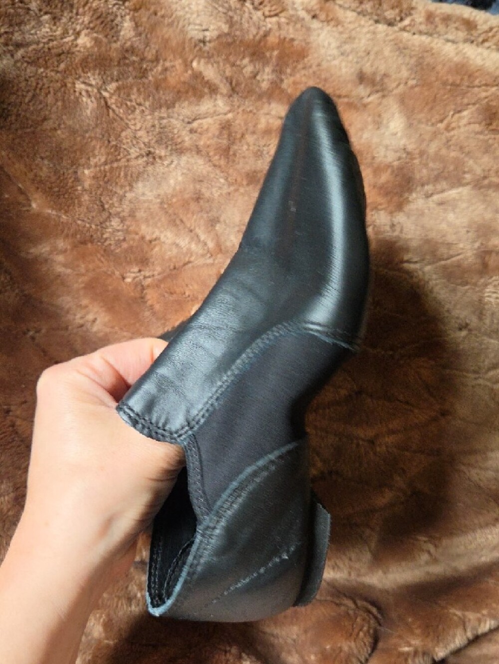 Capezio Leather Black Split-Sole Jazz/Character Dance Shoes - Picture 6 of 10